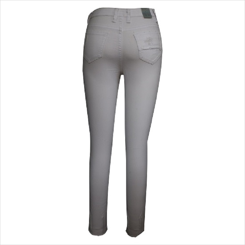 high waist white ripped knee and hem skinny jean WS1001