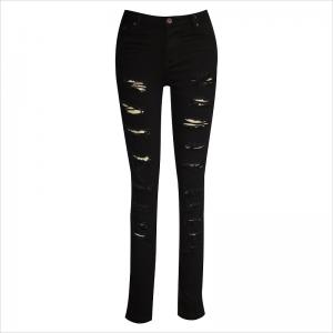 All over ripped black skinny jeans WS1015