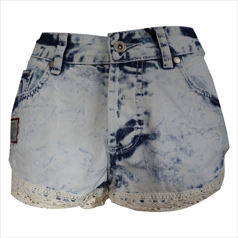 fashion women lace hem jean short WS1014