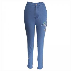 fashion emboridery blue skinny jeans WS10123
