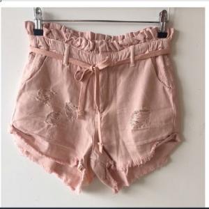 women pink jean shortsWS101129