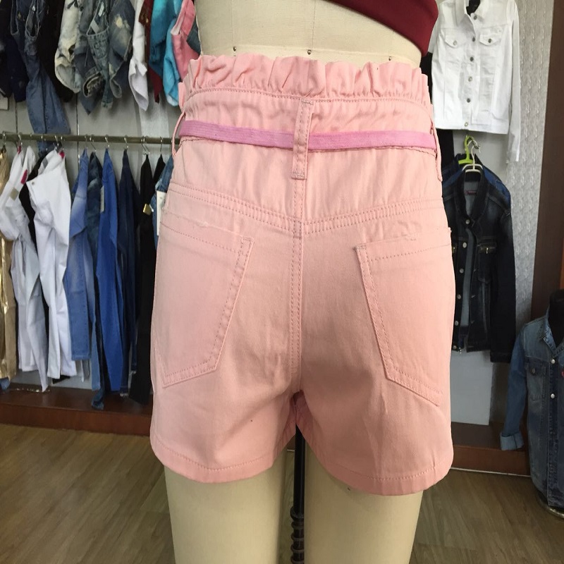 women pink jean shortsWS101129