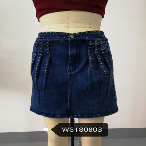 ladies stud denim skirts WS324